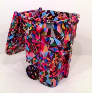 Colorful trash can
