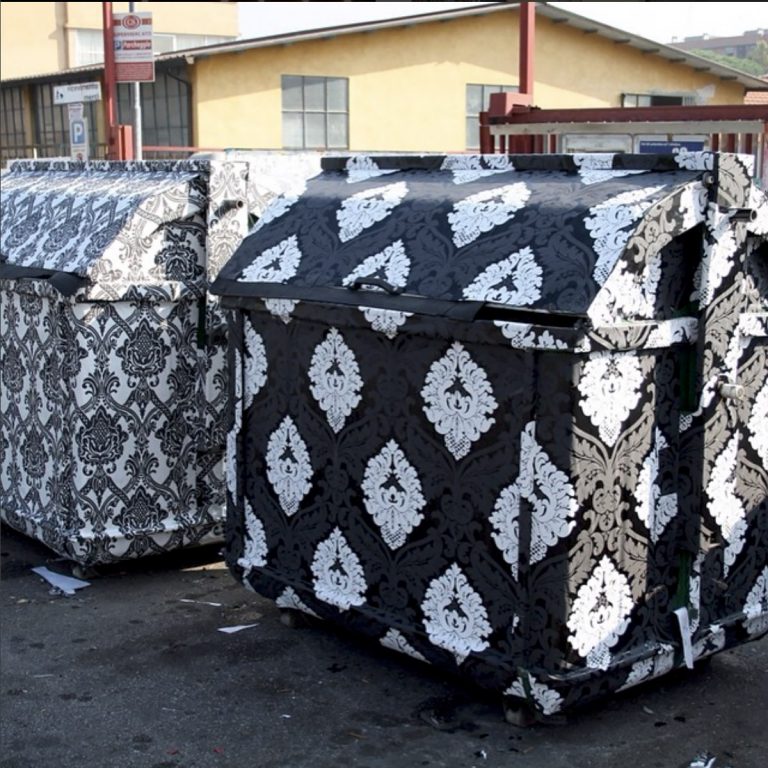 Most of C. Finley’s wallpapered dumpsters are long gone, but in their heyday some could be found in Vienna and Paris.