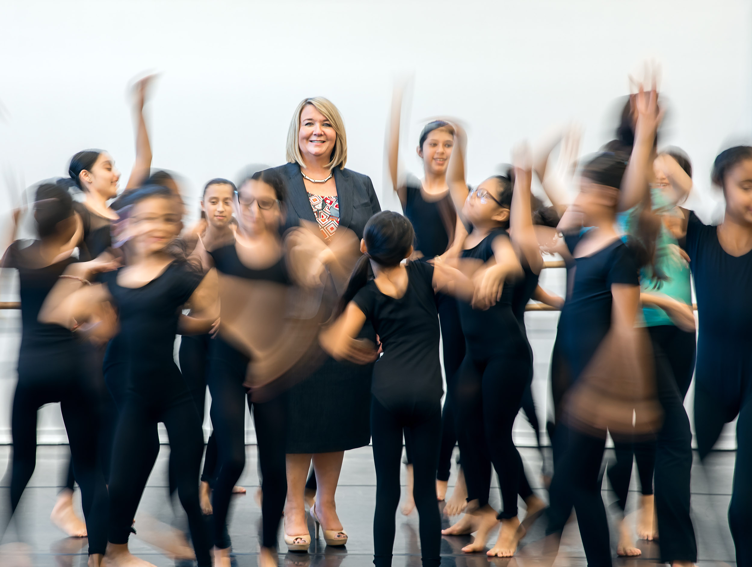 Long Beach alumna Dawn Reese is not only CEO of The Wooden Floor, but serves as mother hen to the more than 400 dancers at the Santa Ana studio.