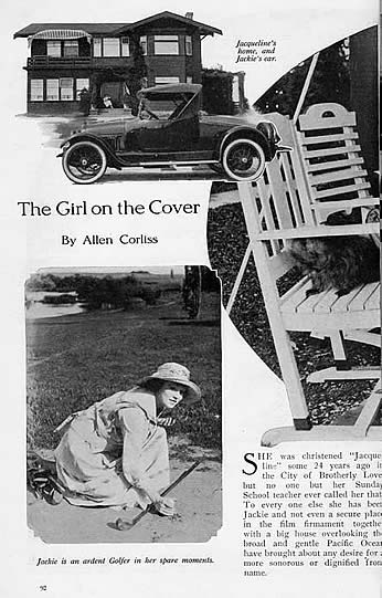 'Photoplay Magazine' Jackie Saunders Article - Page One