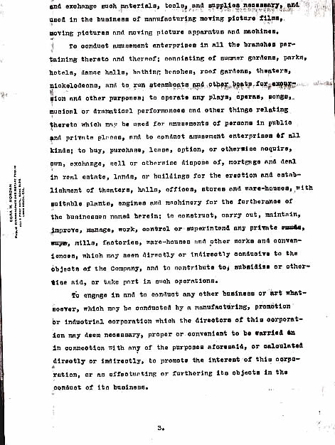 Articles of Incorporation - Page Three