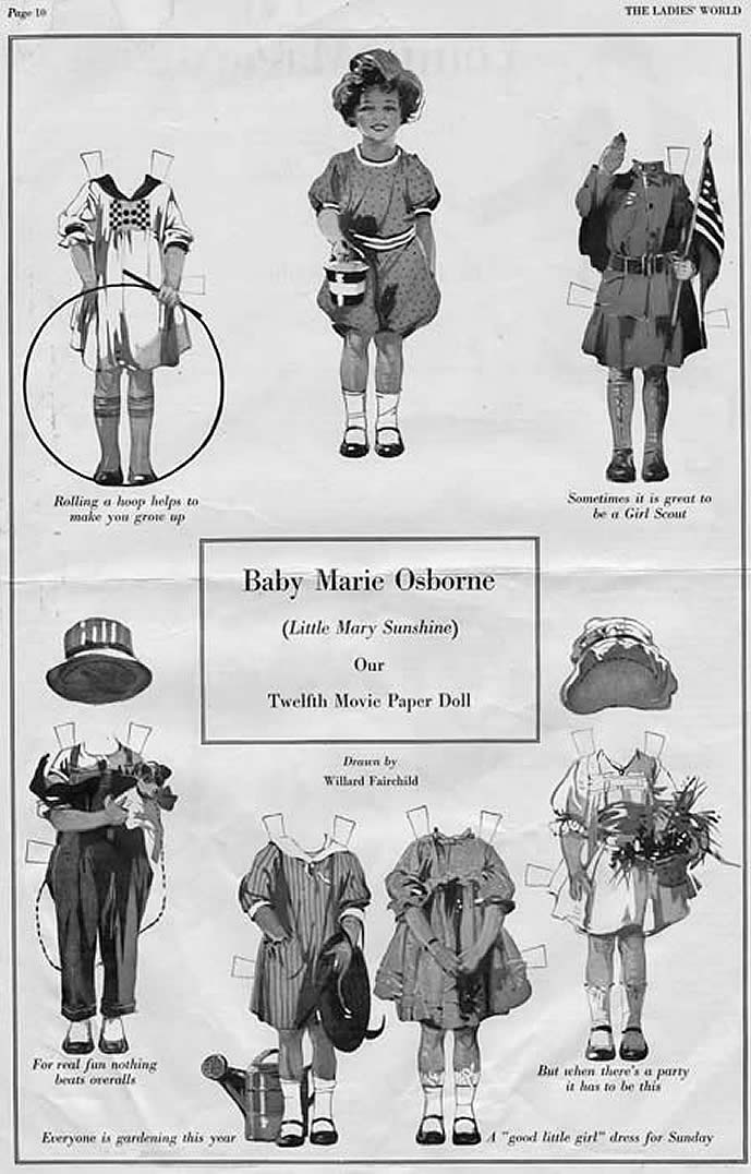Baby Marie Paper Doll Advertisement