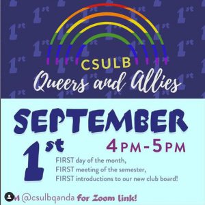 Queers and Allies Fall 2021 Meeting Flyer