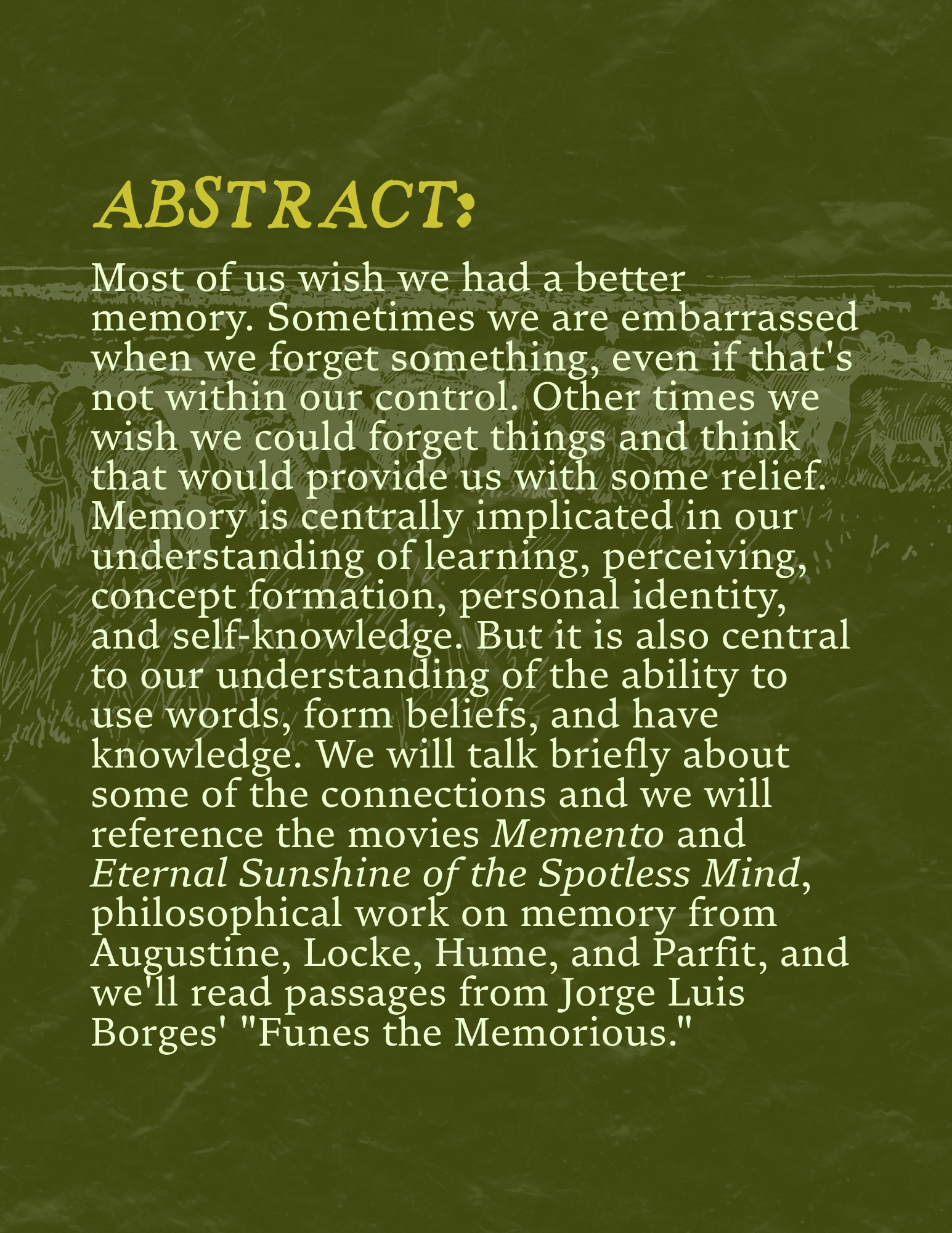 A Perfect Memory - Wieland Abstract