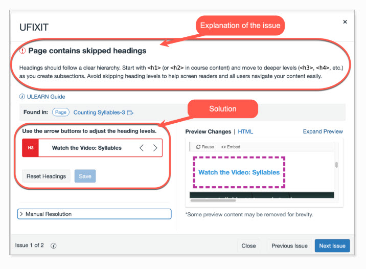 UfixIT interface