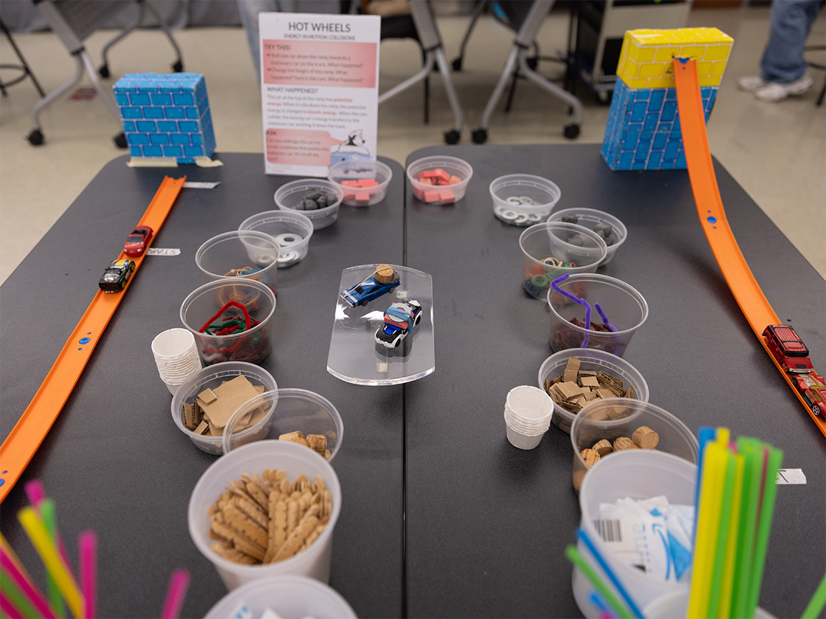 toy cars and craft materials