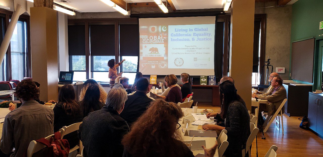 CGEP site director Barbara Doten, explaining to a group of teachers why teaching about sustainability and the environment is important