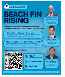 Finance Symposium Spring 2026  Flyer details on page