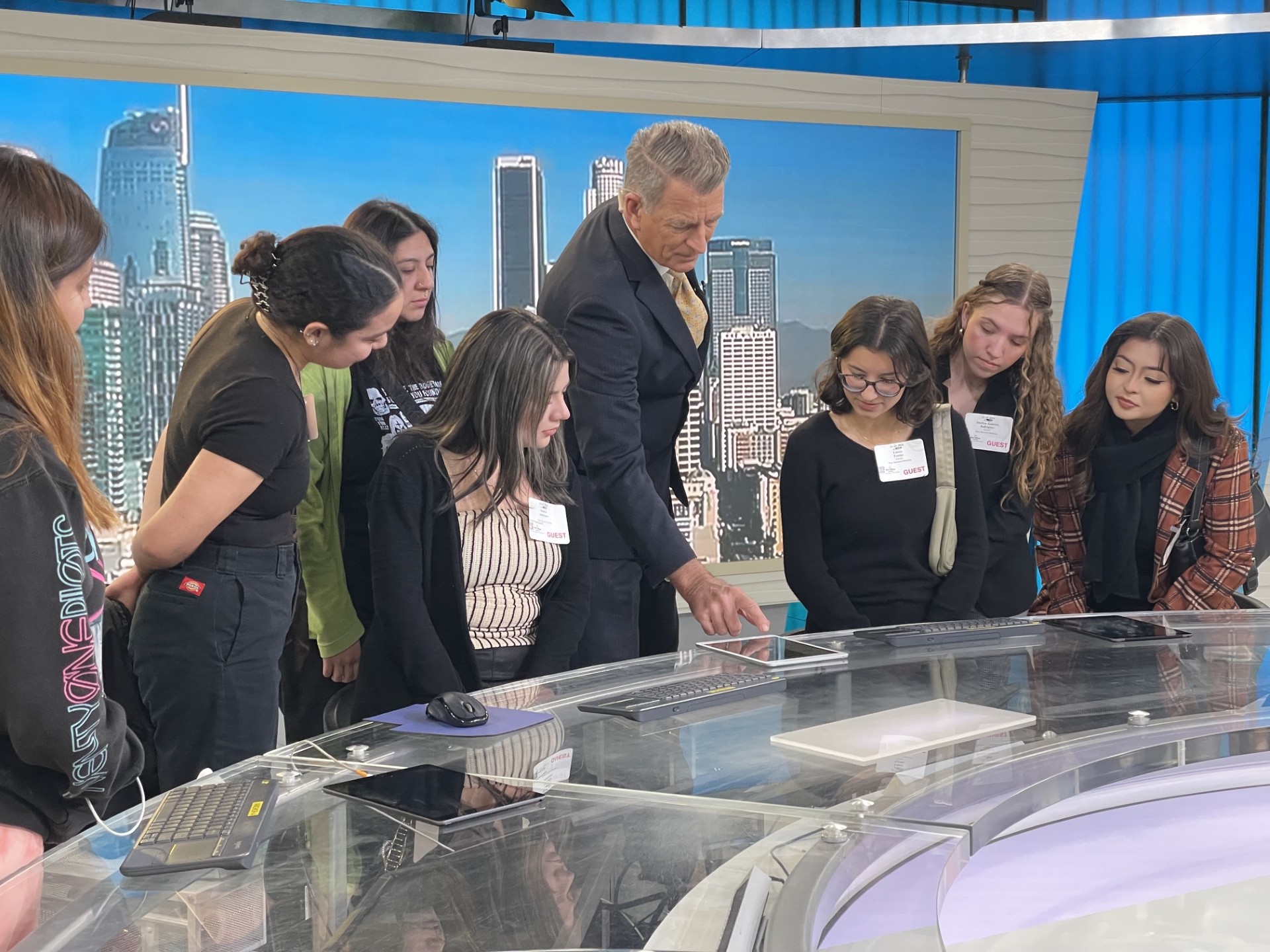 CSULB NAHJ members visit the ABC news station in November 2024.