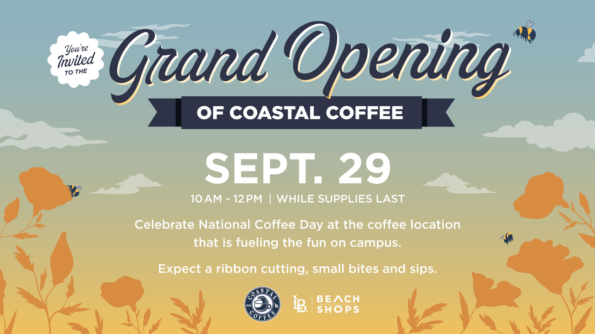 Coastal Coffee Grand Opening on September 29th from 10 am - 12 pm