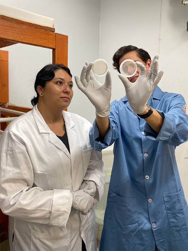 Kassandra and Dr. Carlson in the lab