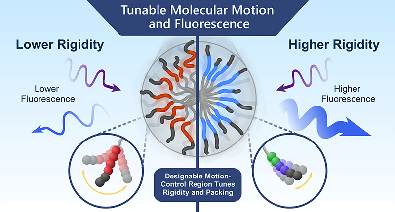 tunable molecular motion and fluorescence
