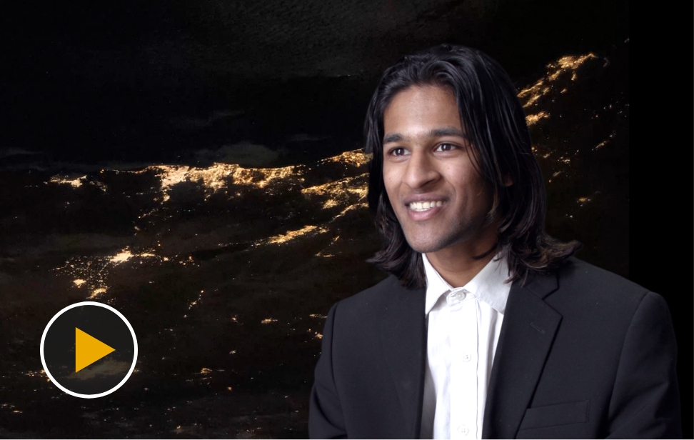 Dreams ad video still link of student speaking about CSULB SharkSat - a student-led small satellite development team
