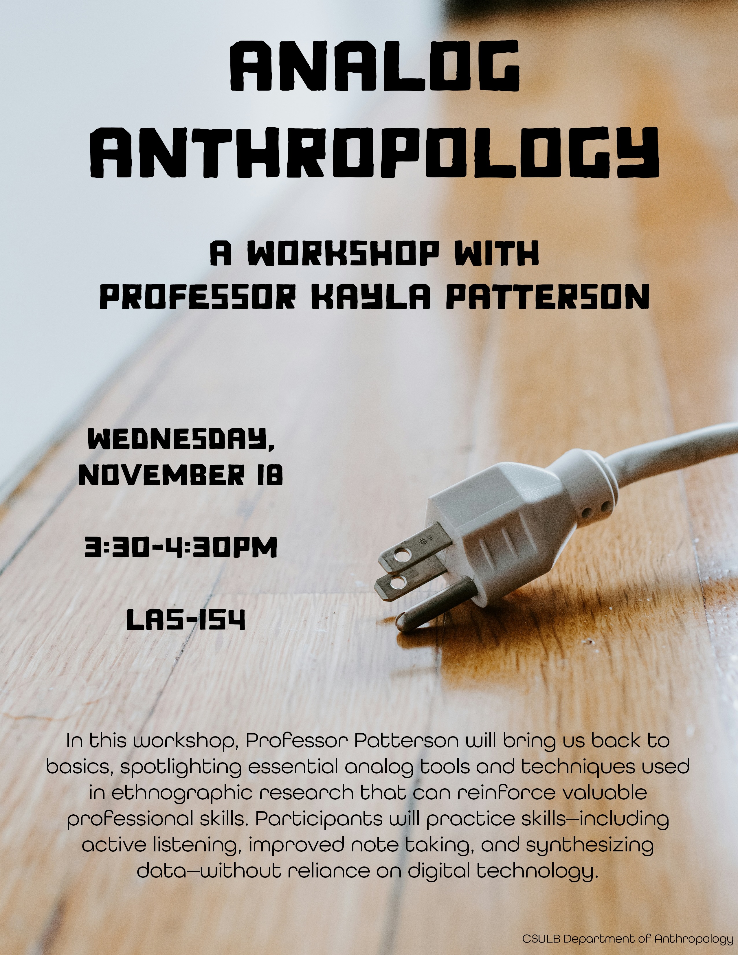 Analog Anthropology Workshop Flyer