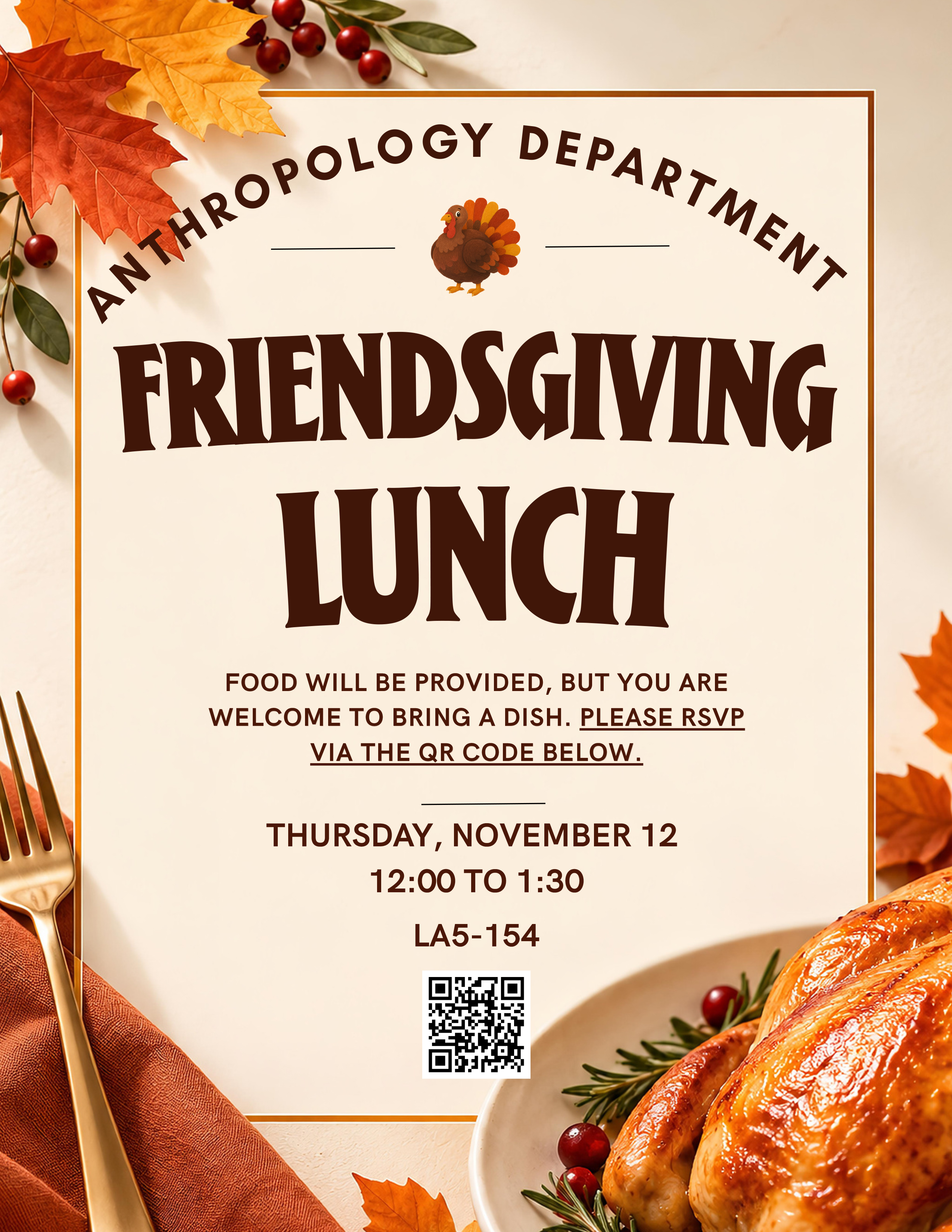 Department of Anthropology Friendsgiving Flyer