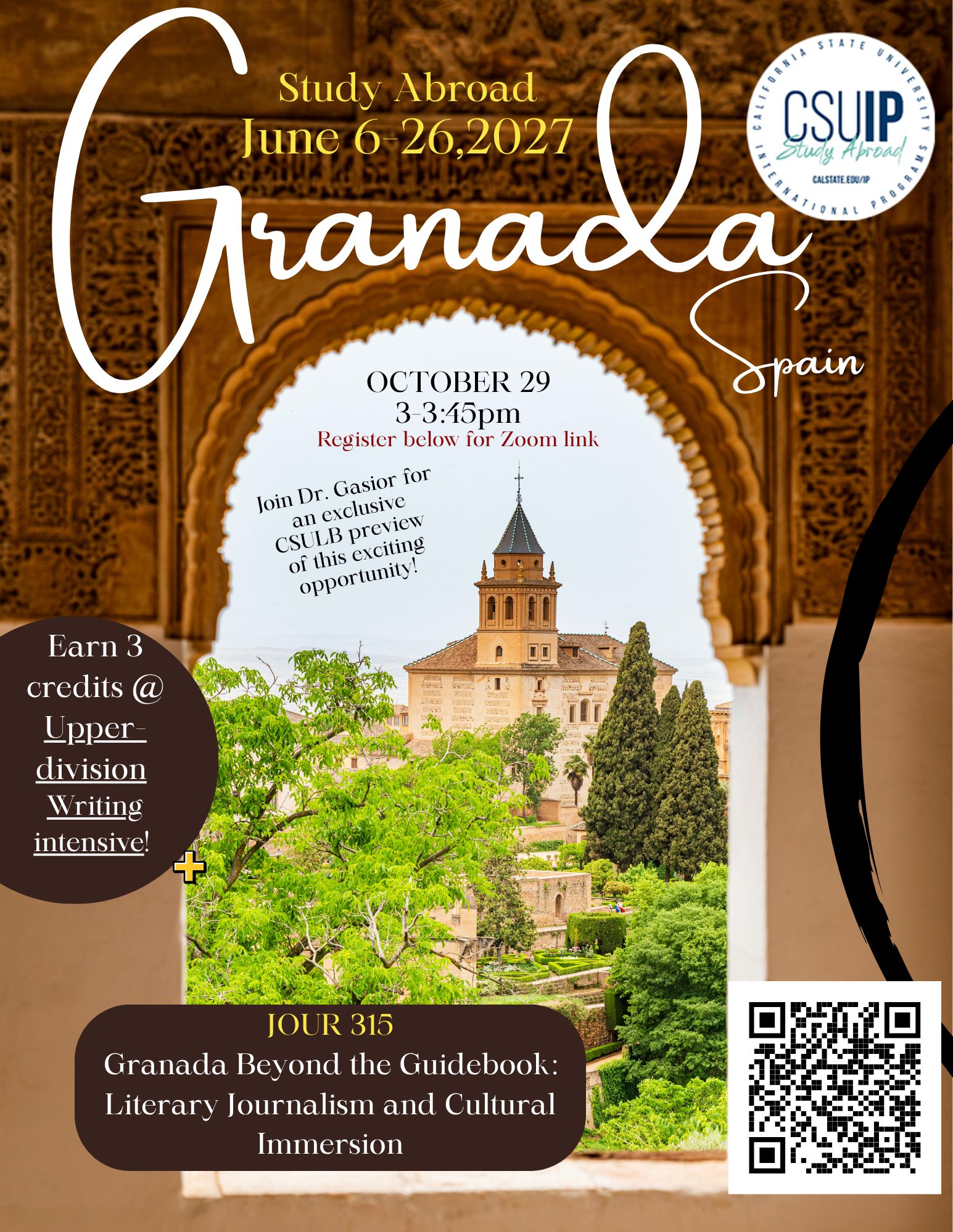 Granada Spain Study Abroad Information Session Summer 2027