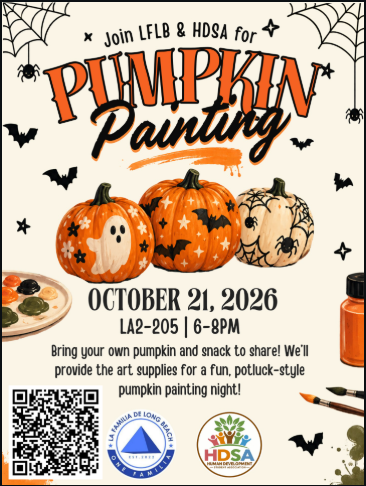 Pumpkin Painting night with LFLBA & HDSA on October 21st in LA2 Room 205.