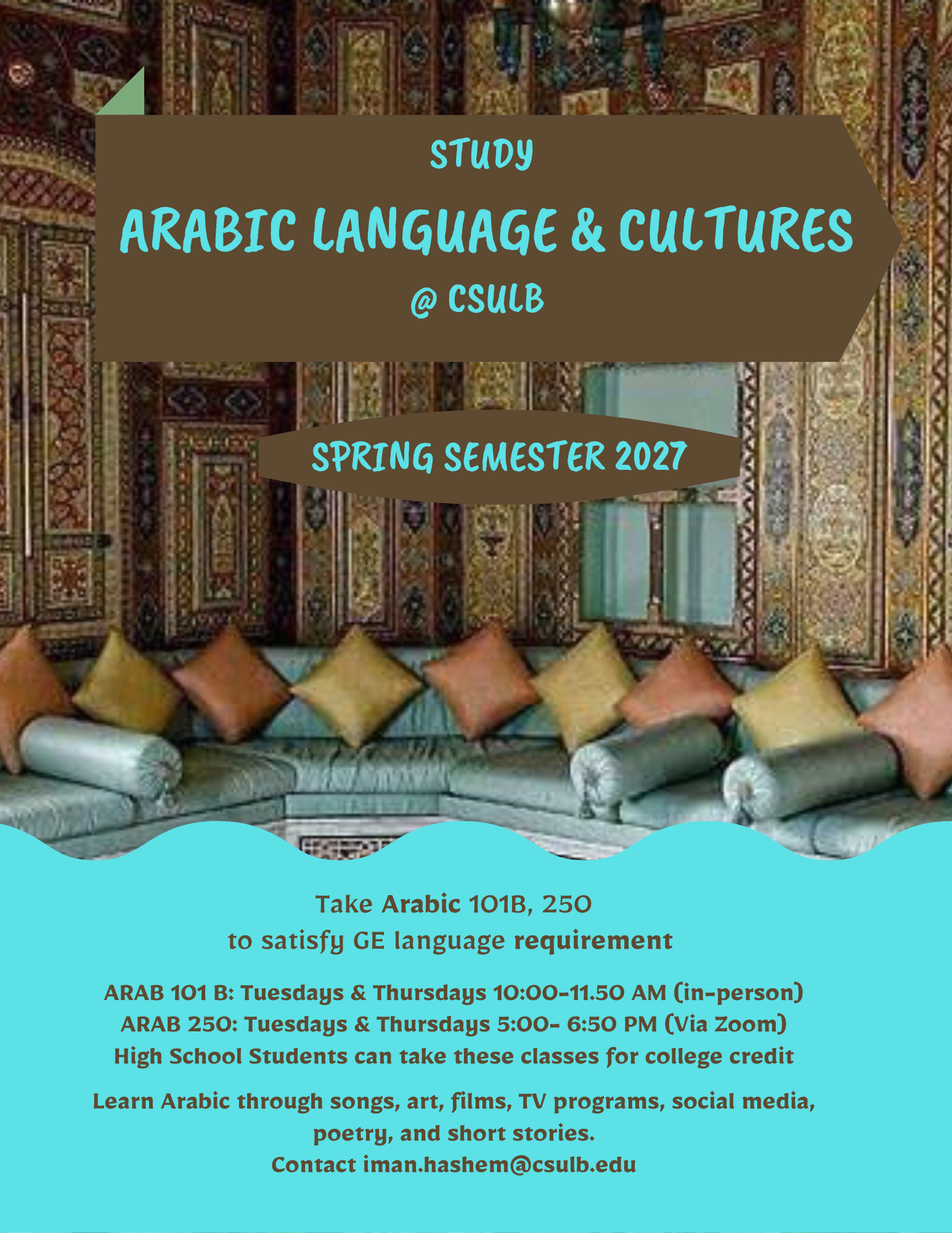 Arabic Language and Culture Classes - Spring 2027 | California State ...