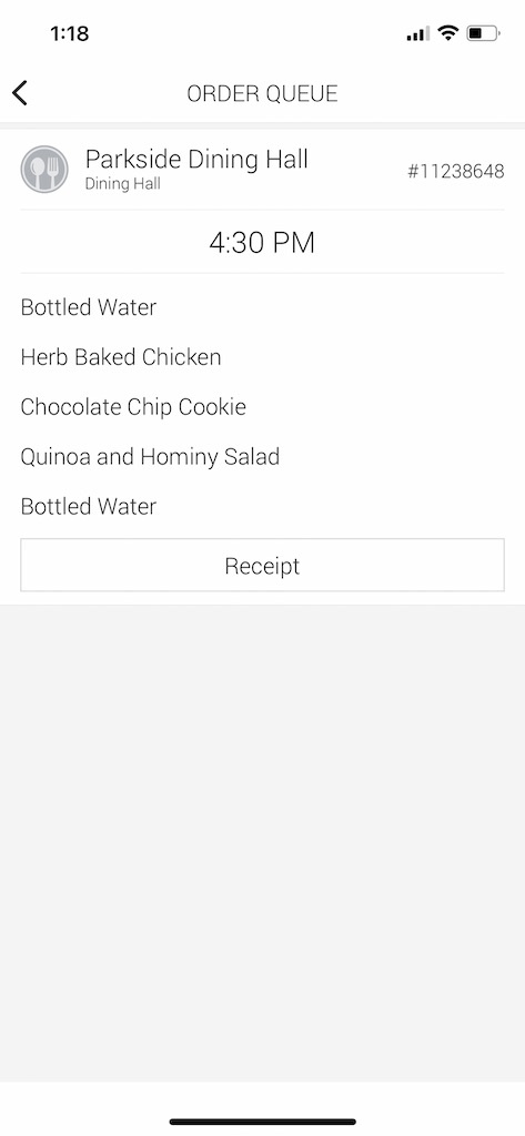 Screenshot of Transact Order Queue