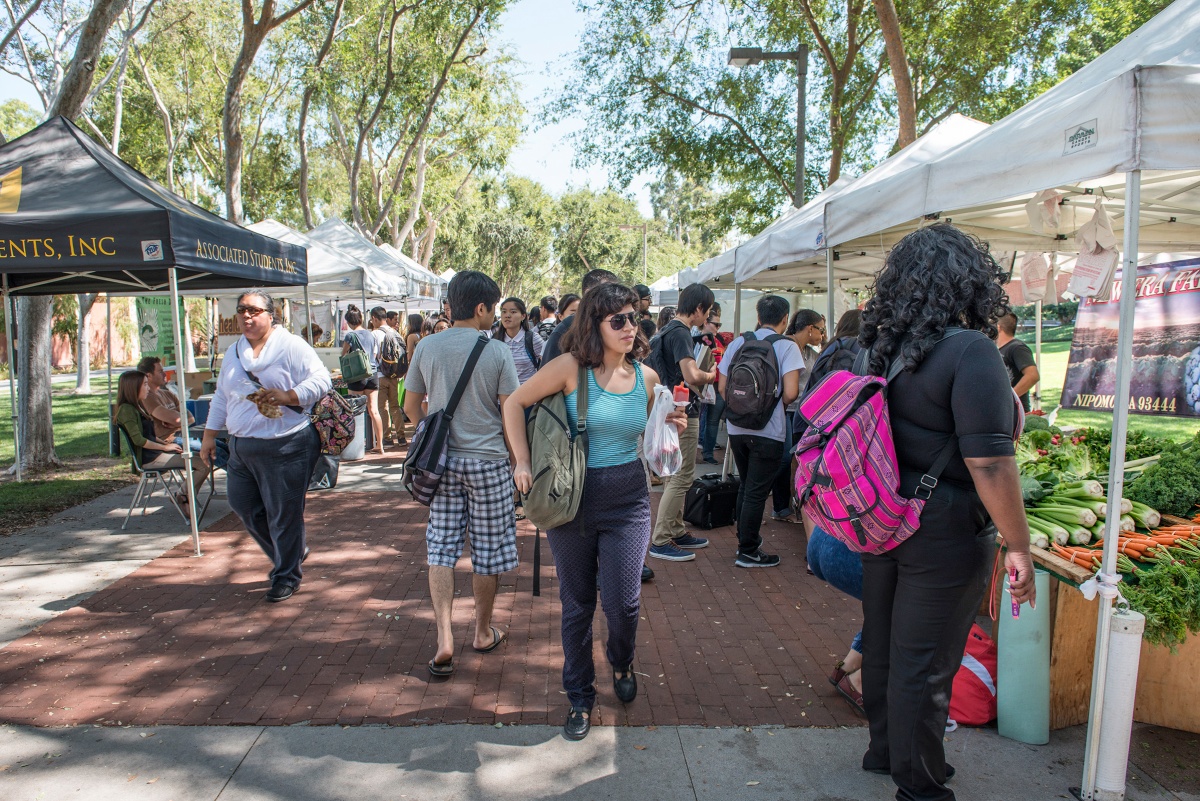 An image of CSULB's farmers' markey