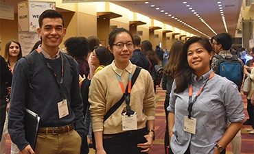 Year One Scholars Joel Sandoval, Lillian Wang and Alyssa Gim