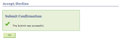 Screenshot of submit confirmation message