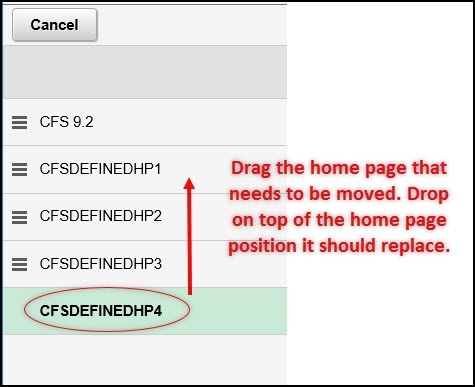 Reordering Home Pages