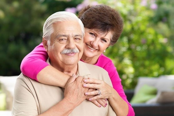 Husband and Wife Hugging 