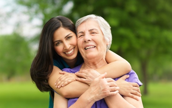 Mother and Daughter Hugging 