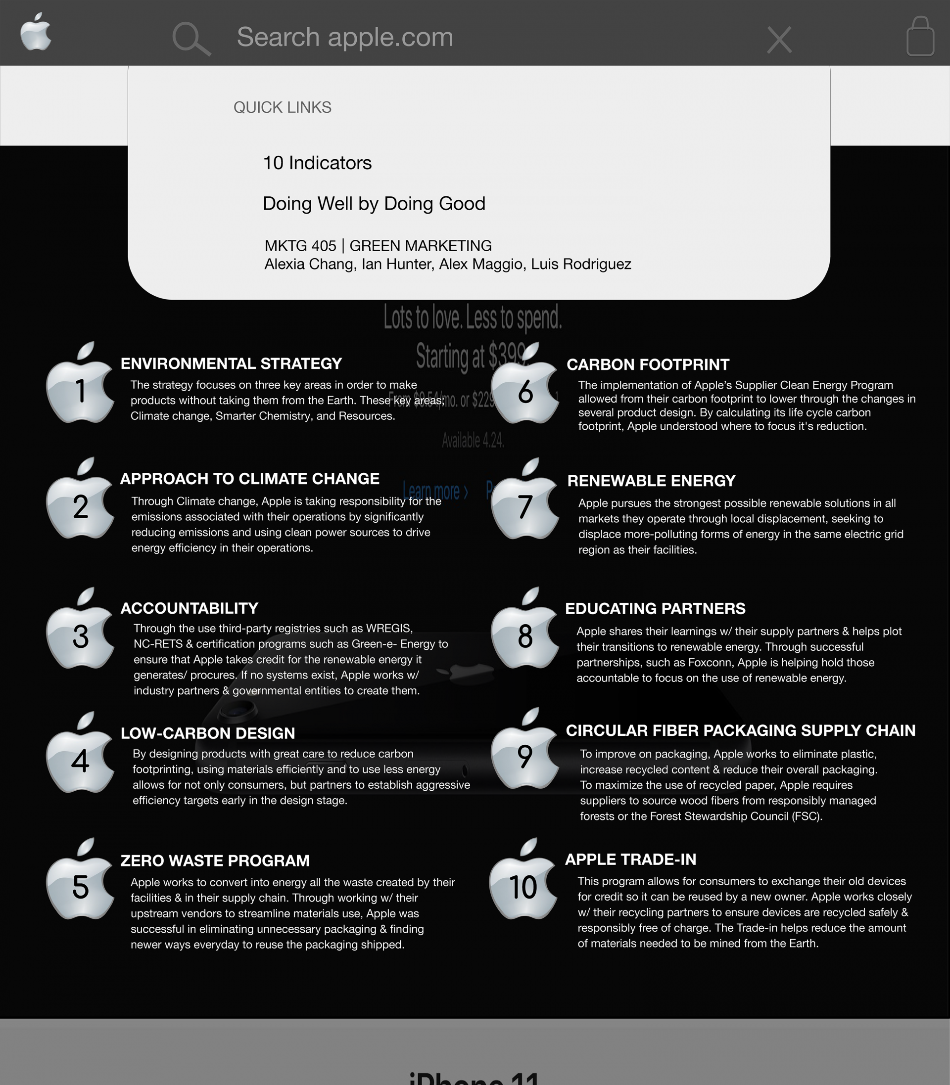 Apple Sustainability Indicators