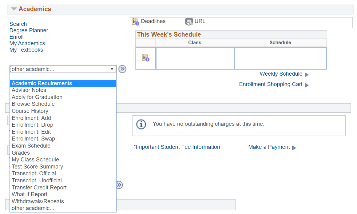 arr.png Image of academic requirements location in drop-down menu