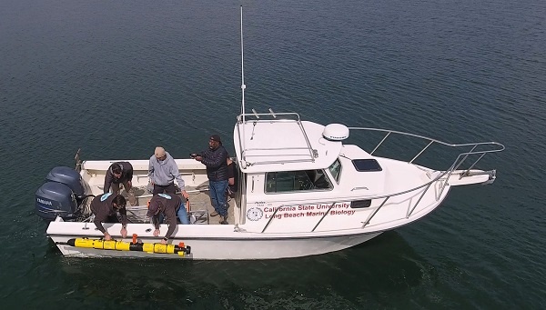 Deploying AUV from a boat