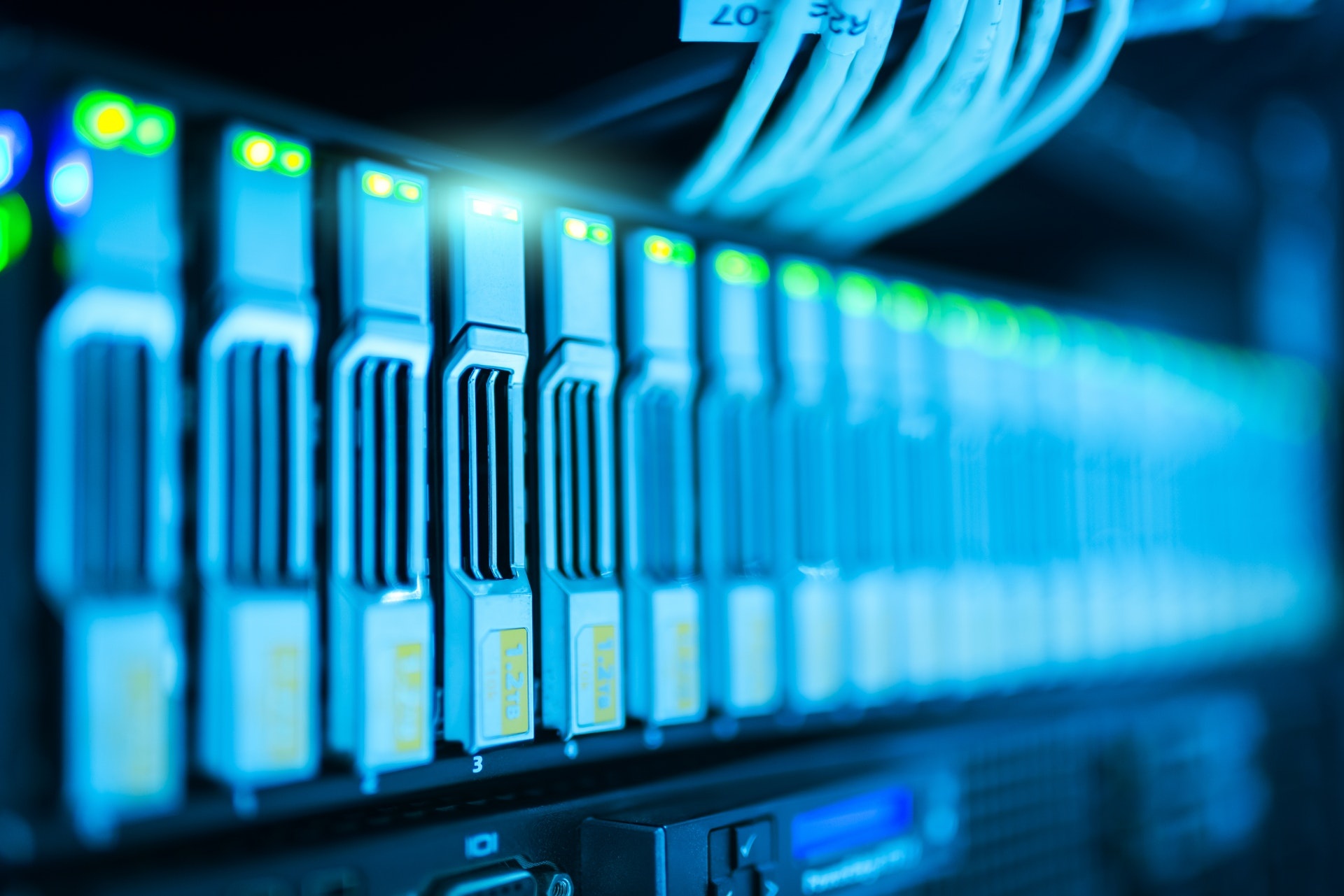 stacked server rack