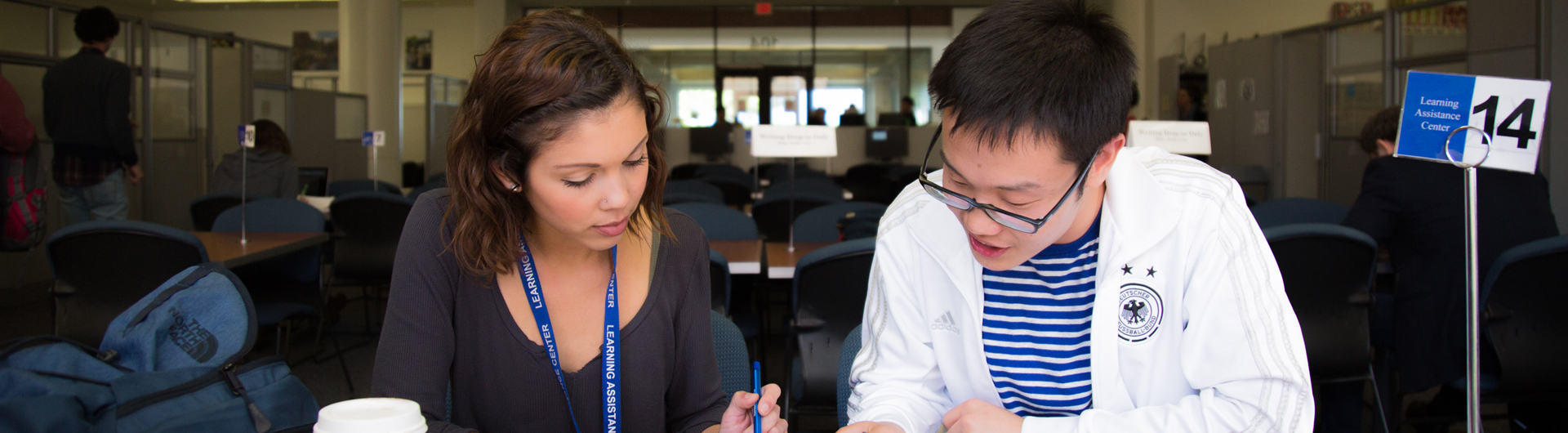 Student advisor tutors a student