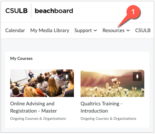 bb_resources.png screen capture of beachboard home page