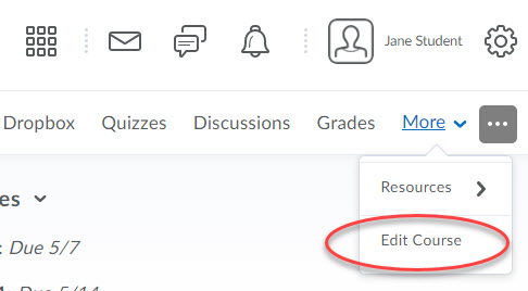 Edit Course Links in BeachBoard