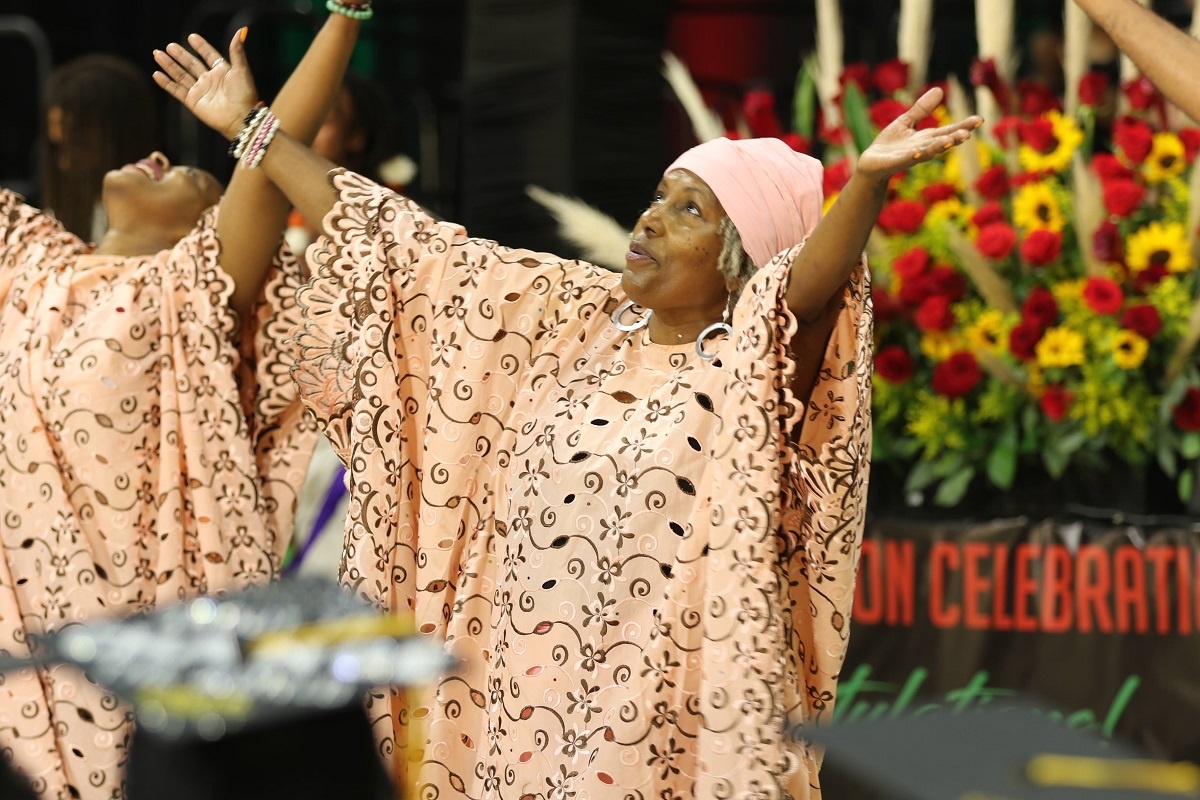 black_pan_african_01_rs.jpg Graduates dance at the 2022 Black and Pan African Commenceme