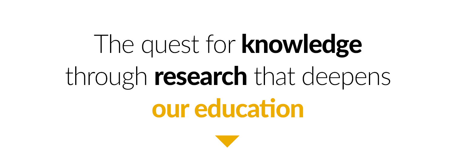 The quest for knowledge through research that deepens and en