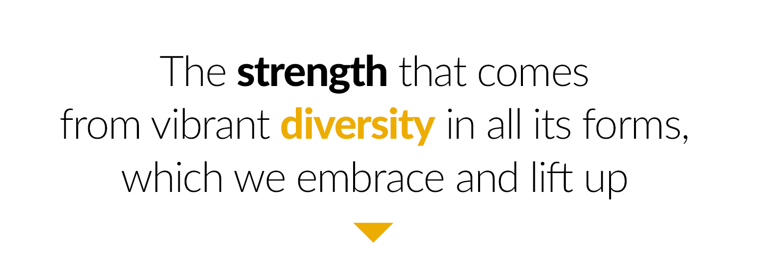 The strength that comes from vibrant diversity in all its fo