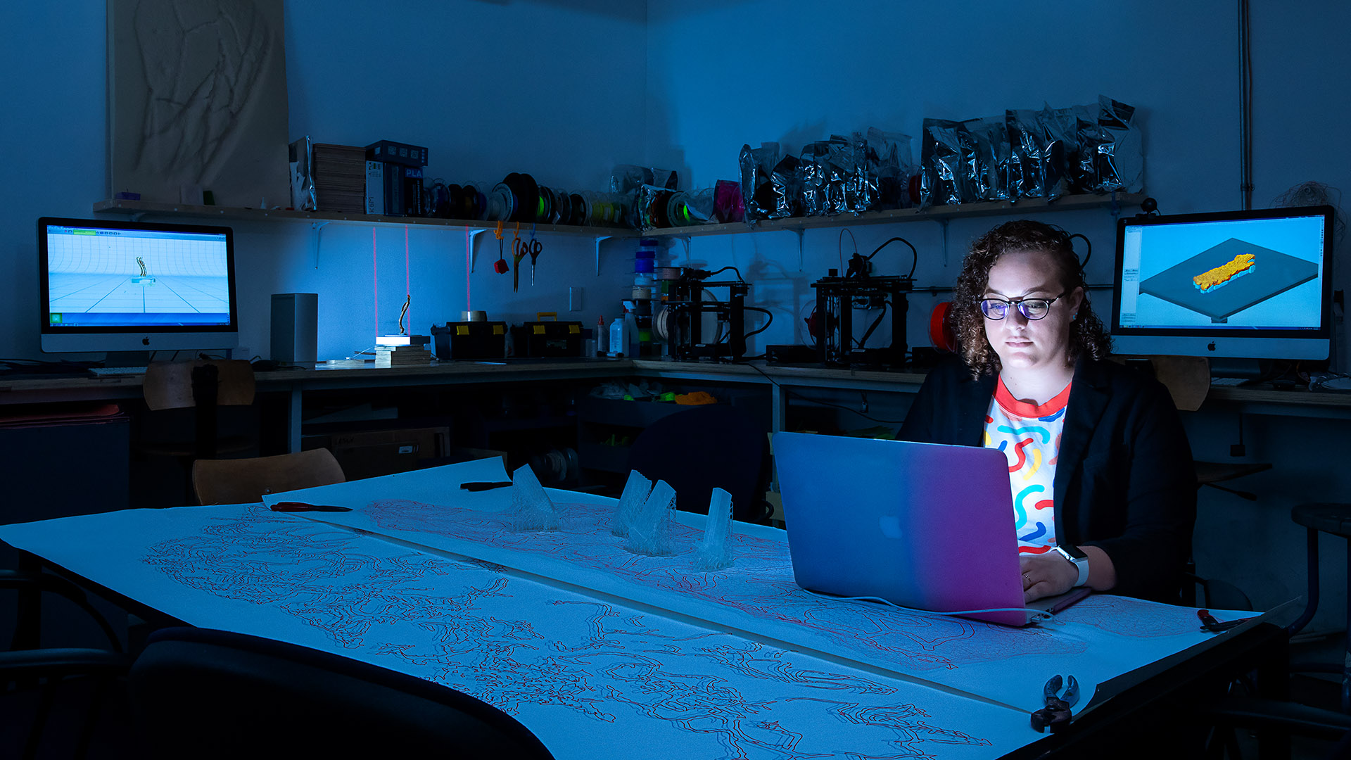 Brittany Ransom in front of computer