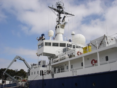 research vessel Melville in San Diego while preparing for th