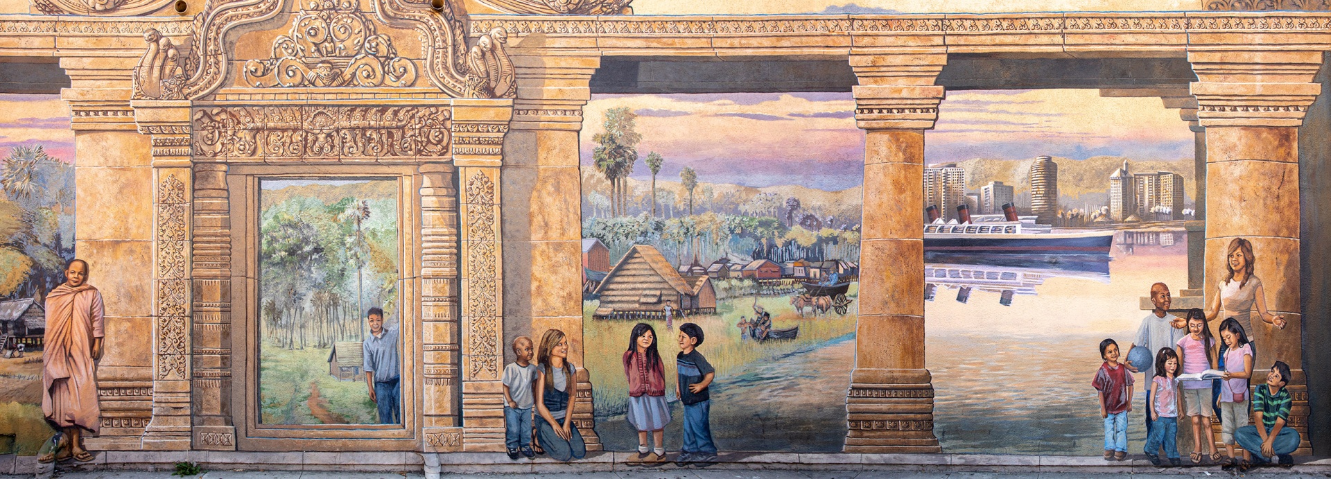 cambodia town mural