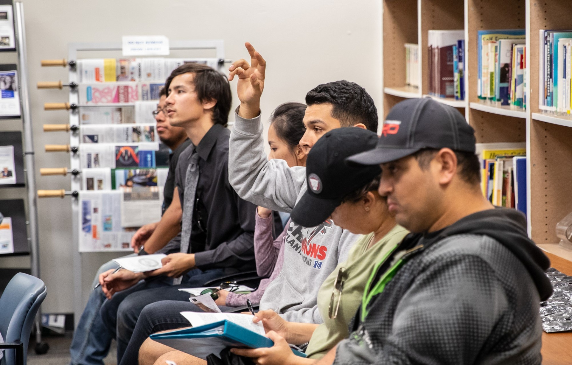 Students attending a workshop