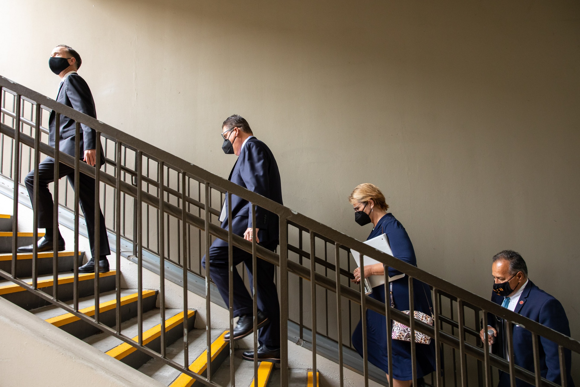 chancellor_visit-16_1.jpg The Castros, others walk up stairs