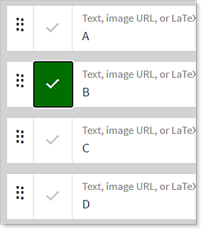 checkmark on answer