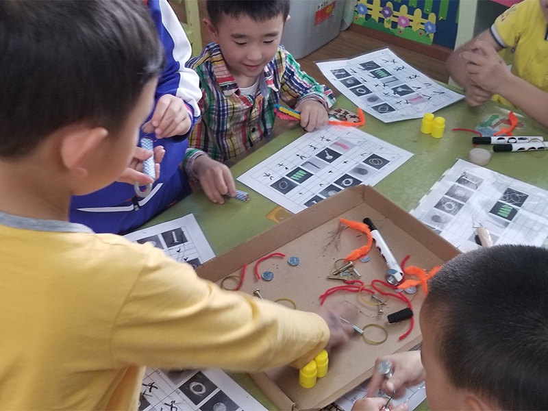 Chinese school children doing activity