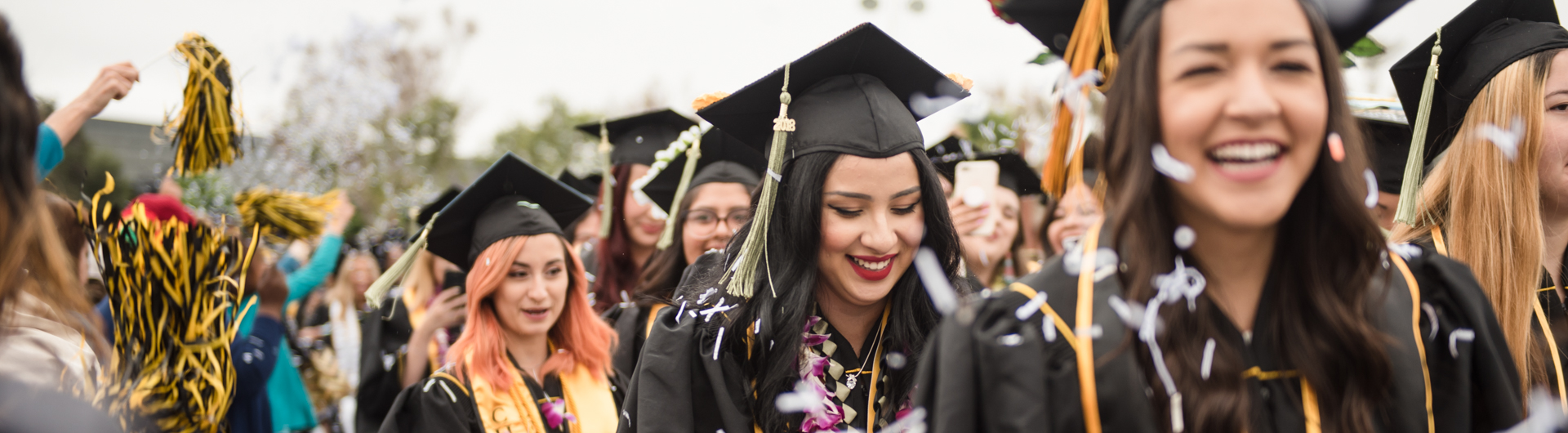 Graduation Day Women Walking Graduation Day Women Walking