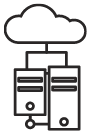 icon showing devices connected to a cloud