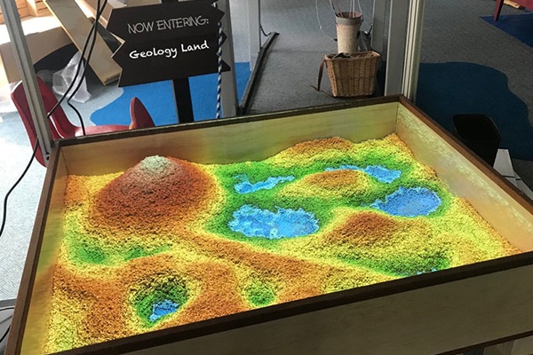 sandbox with topographical features