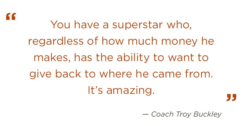 coach_troy_buckley_quote.jpg You have a superstar who, regardless of how much money he ma
